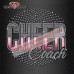 cheer coach glitter rhinestone design cheer mom bling transfer for shirts